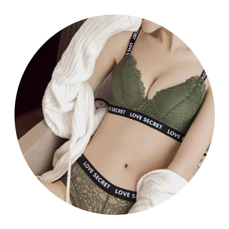 Bra Underwear Gather Panty Set Straps
