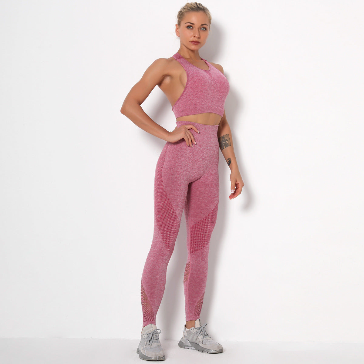 Back Quick Dry Sports Yoga Bra Fitness Bra Pants Set